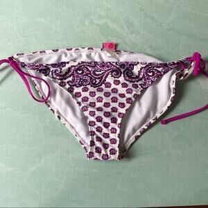 Xhilaration white and purple tie sides bikini XL